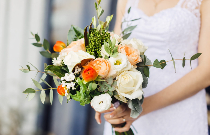 Bridal bouquet and wedding flowers by Flourish Floral Design