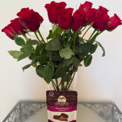 Roses and Chocolates  - Beautiful red roses and No made chocolates for that special person in your life 
